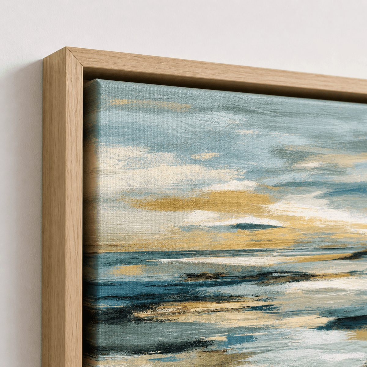 Blue and Gold Wall Art Canvas Print — Gilt Tide by Rossetti Art