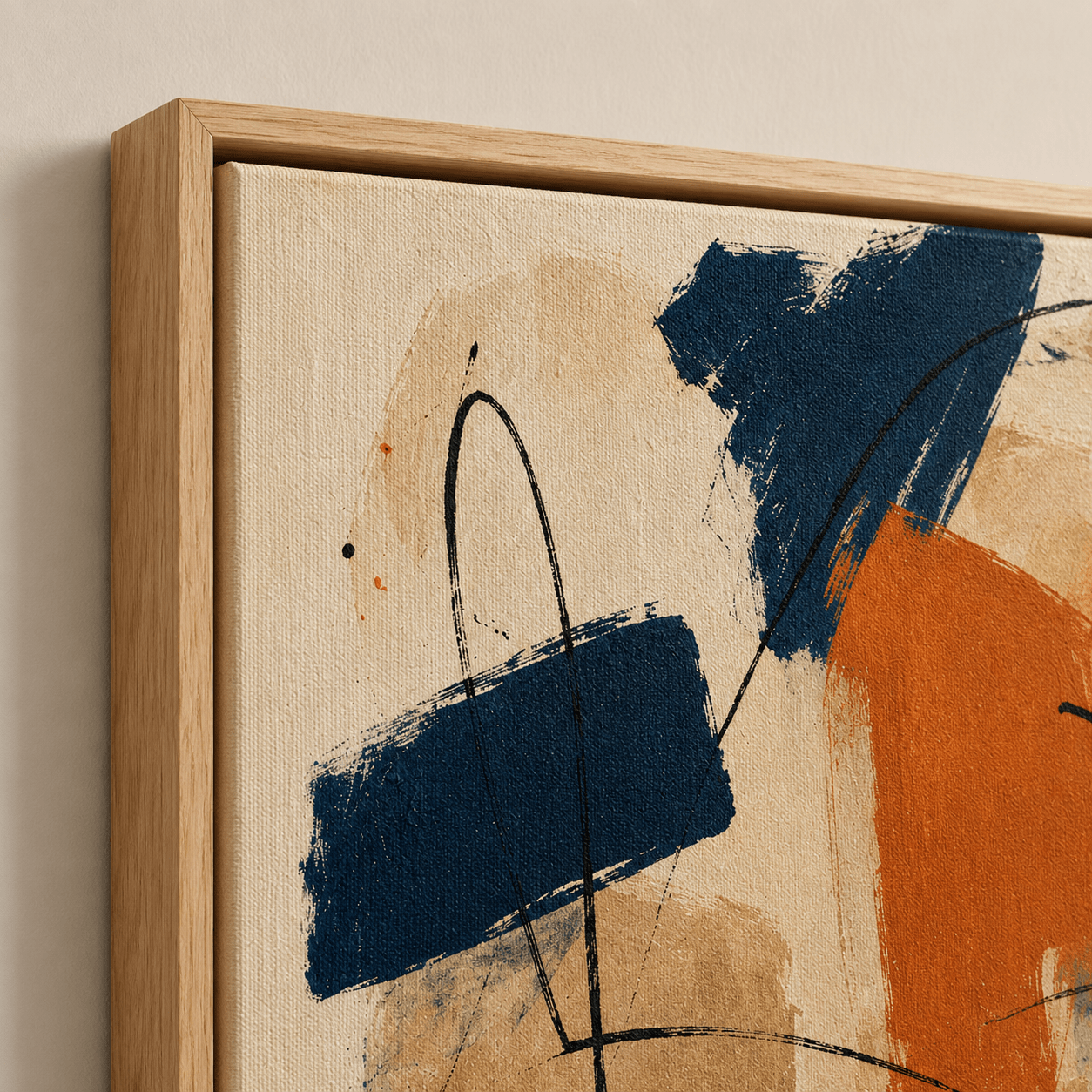 Blue and Orange Abstract Painting Canvas Print — Counterpoint by Rossetti Art