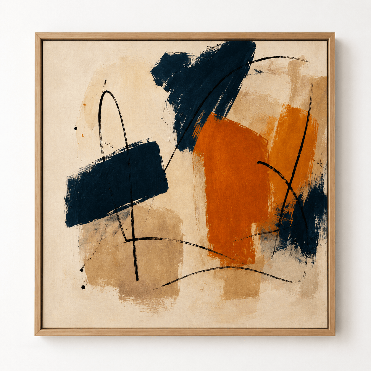 Blue and Orange Abstract Painting Canvas Print — Counterpoint by Rossetti Art