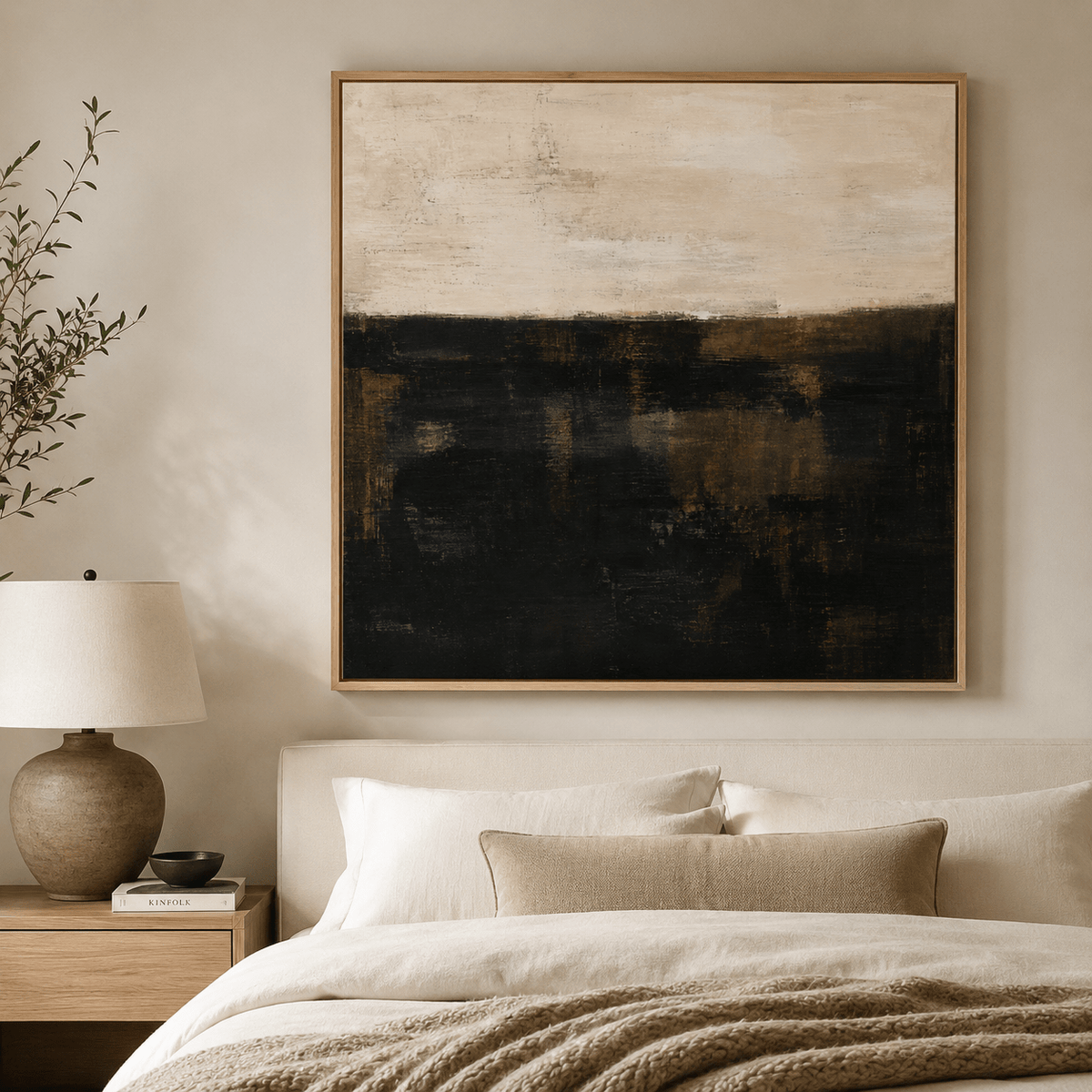 Brown Abstract Wall Art Canvas Print — Low Horizon by Rossetti Art