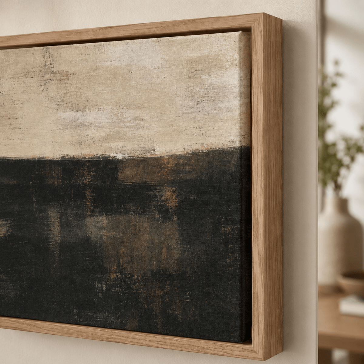 Brown Abstract Wall Art Canvas Print — Low Horizon by Rossetti Art