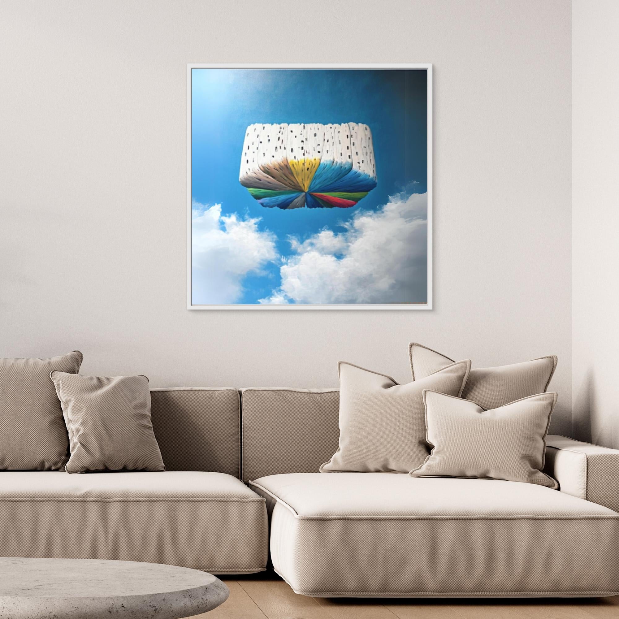 Canvas Print: "Floating Dreams of Colorful Skies - Surreal Canvas Art
