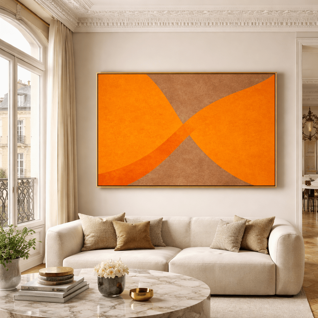 Burnt Orange Geometric Canvas Print - Amber Crossing | Rossetti Art