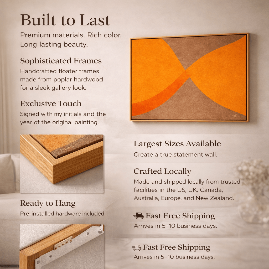Burnt Orange Geometric Canvas Print | Rossetti Art