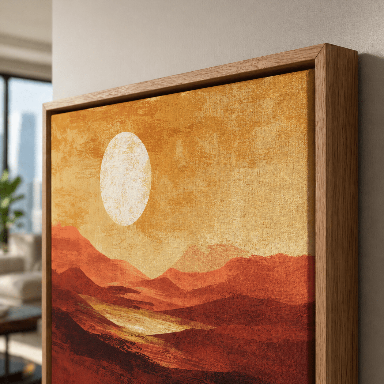Burnt Orange Wall Art Canvas Print — Desert Sun by Rossetti Art