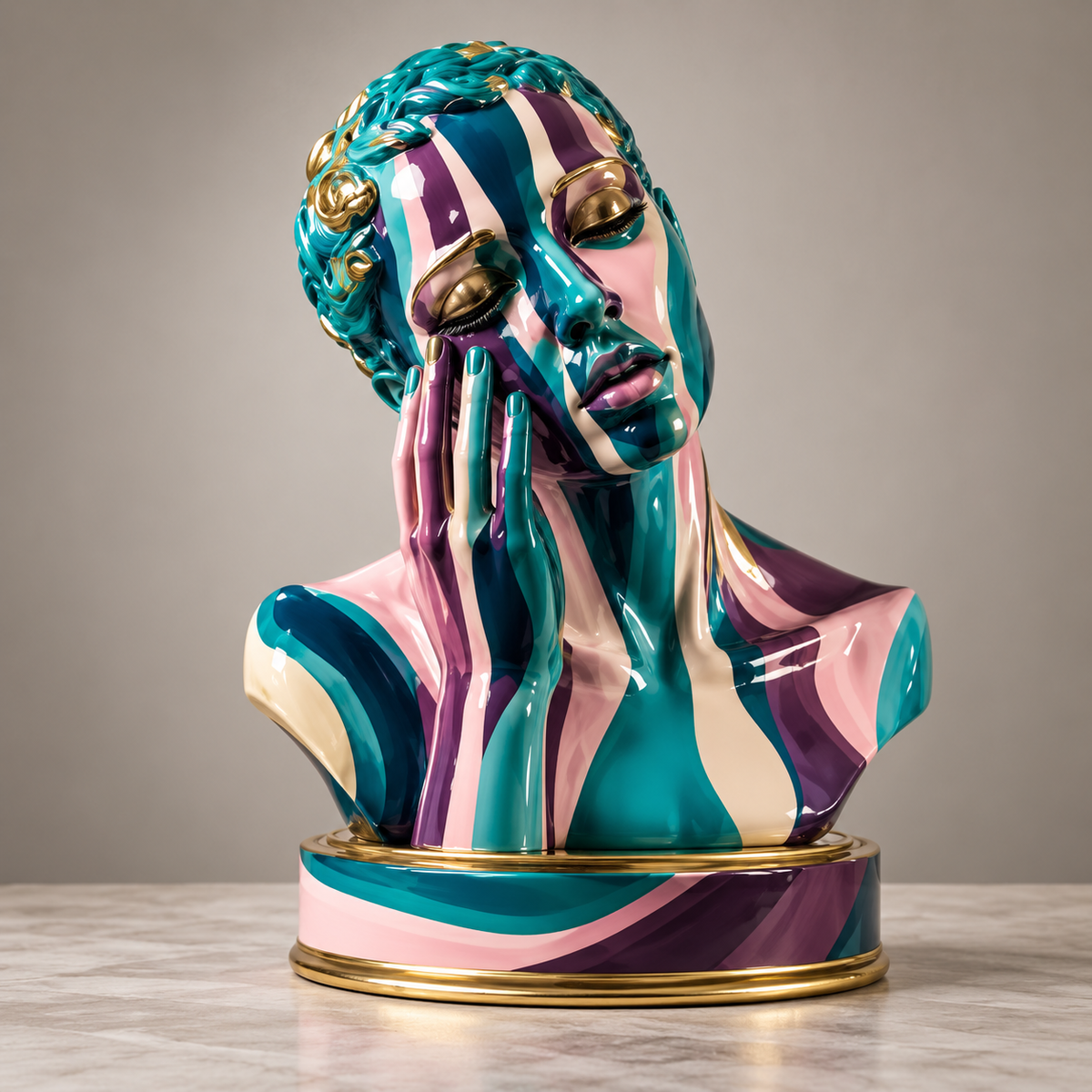 Bust Sculpture – Painted Reverie by Rossetti Art