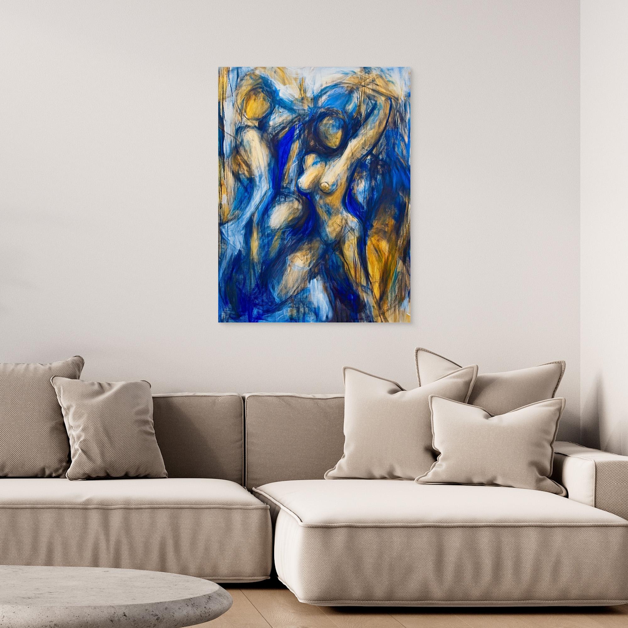 Canvas Print: "Ethereal Dance" - Abstract Figurative Wall Art