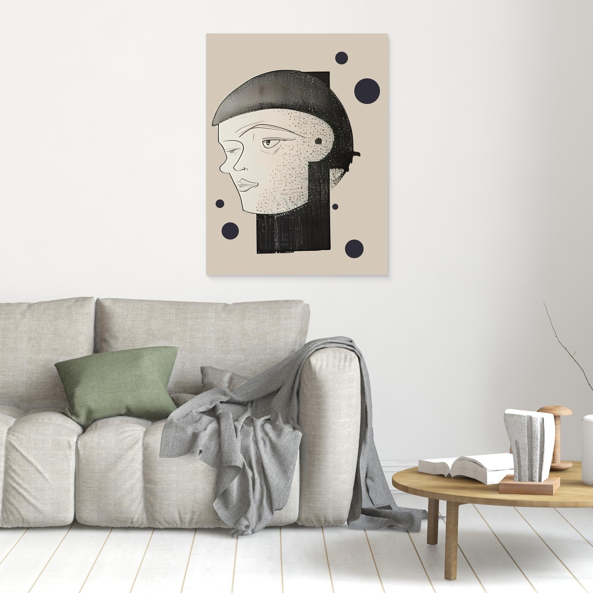 Canvas Print: Monochrome Muse – Minimalist Abstract Portrait Art