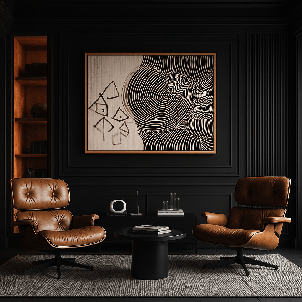 Canvas Print : Abstract Confluence - Modern Ripple Effect Canvas Art modern abstract canvas wall art by Rossetti Art – luxury interior design artwork for living room, bedroom, office – contemporary wall painting modern art on canvas square abstract wall art