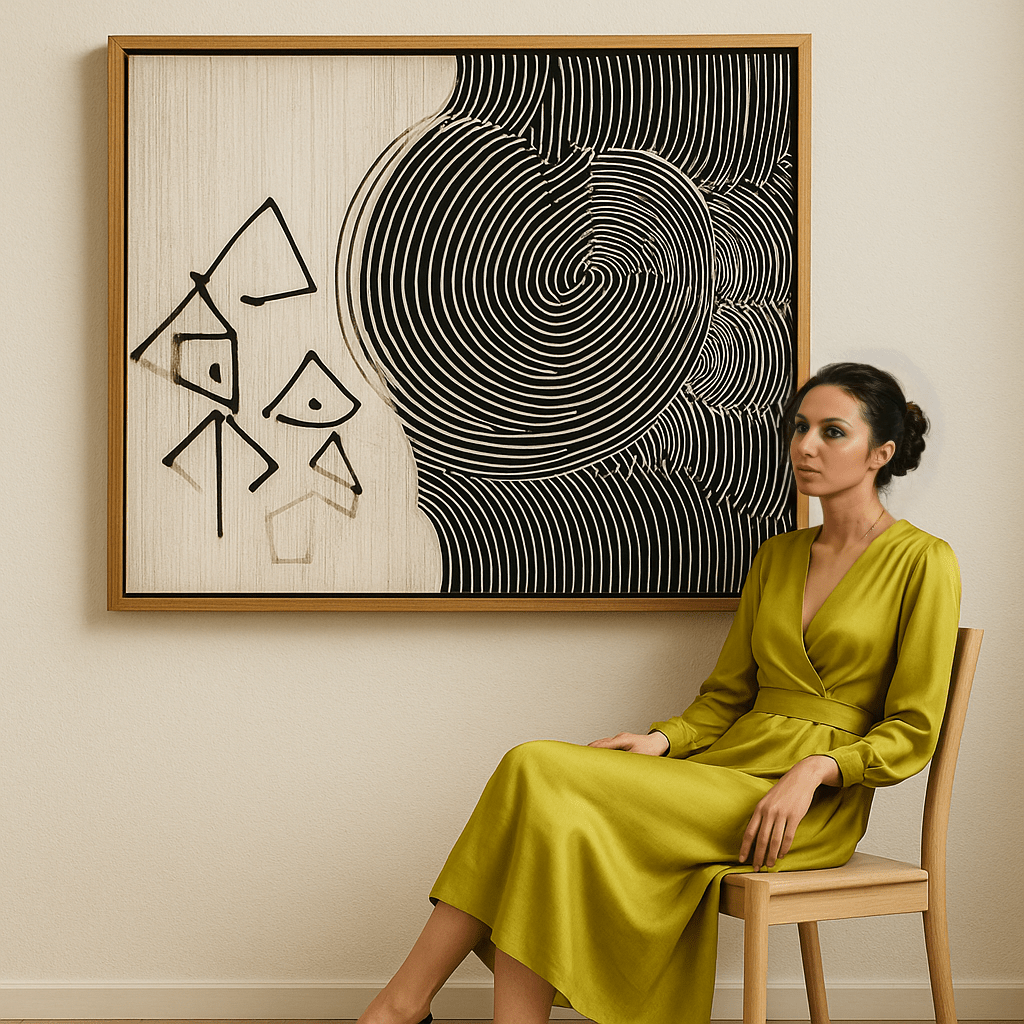 Canvas Print : Abstract Confluence - Modern Ripple Effect Canvas Art modern abstract canvas wall art by Rossetti Art – luxury interior design artwork for living room, bedroom, office – contemporary wall painting modern art on canvas square abstract wall art