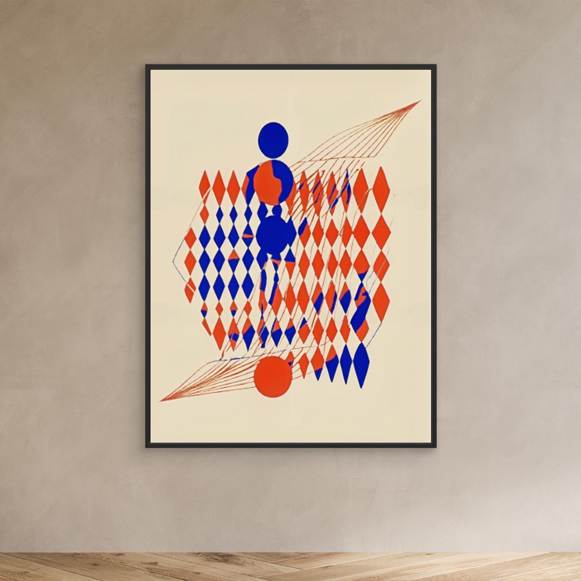 Canvas Print: Abstract Harmony Orange – Geometric Surrealist Wall Art modern abstract canvas wall art by Rossetti Art – luxury interior design artwork for living room, bedroom, office – Abstract Orange Art Geometric Surrealism Modern Surrealist Art
