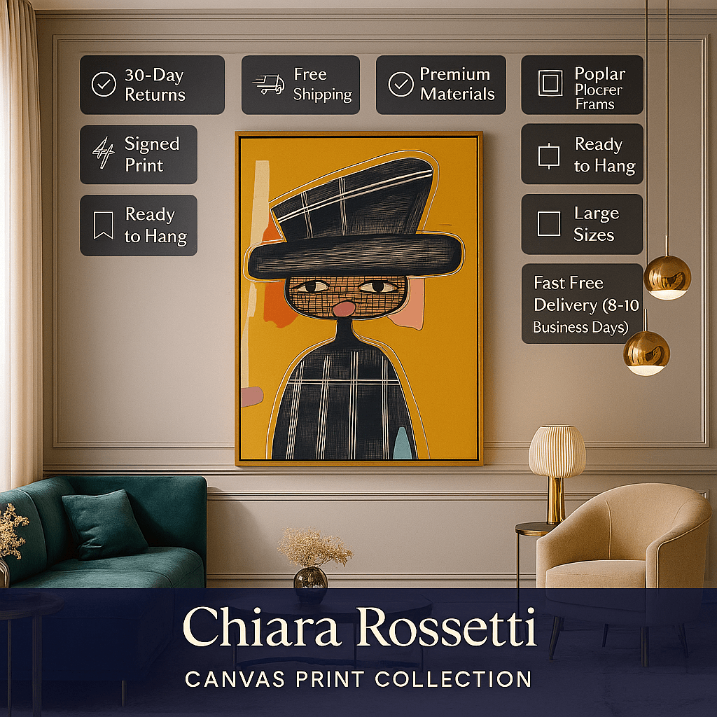 Canvas Print: "Abstract Noir" – Modern Expressionist Portrait modern abstract canvas wall art by Rossetti Art – luxury interior design artwork for living room, bedroom, office – Contemporary Abstract Art Contemporary Abstract Design contemporary abstract portrait