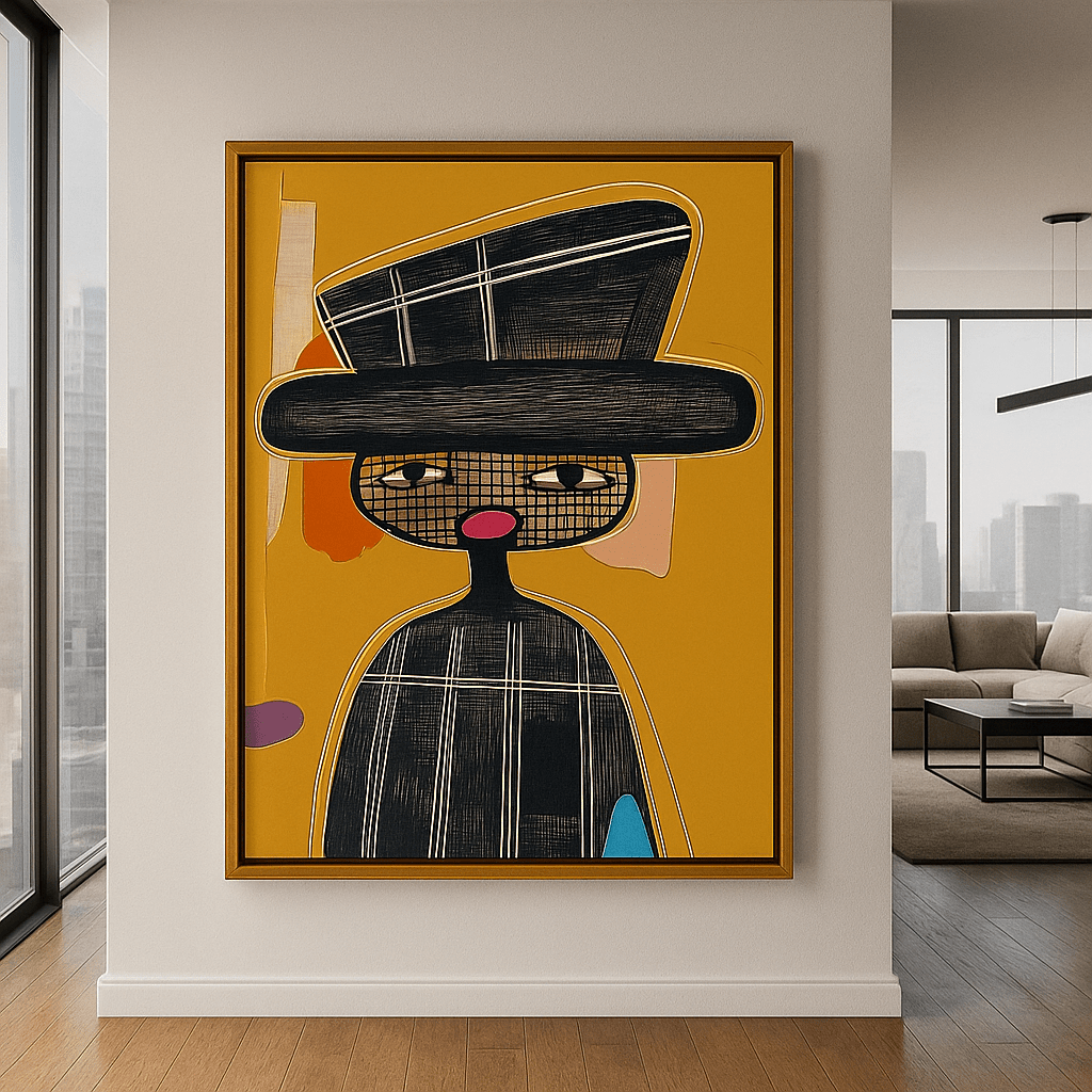 Canvas Print: "Abstract Noir" – Modern Expressionist Portrait modern abstract canvas wall art by Rossetti Art – luxury interior design artwork for living room, bedroom, office – Contemporary Abstract Art Contemporary Abstract Design contemporary abstract portrait