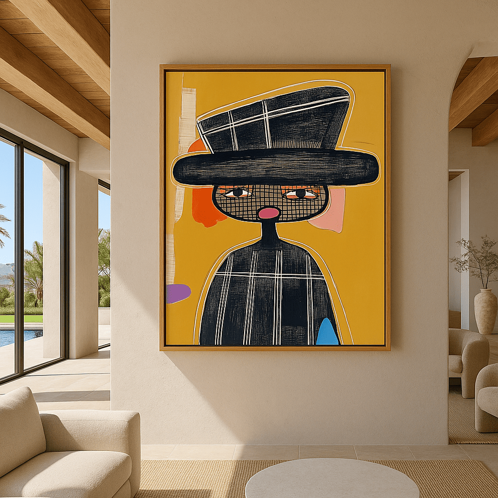 Canvas Print: "Abstract Noir" – Modern Expressionist Portrait modern abstract canvas wall art by Rossetti Art – luxury interior design artwork for living room, bedroom, office – Contemporary Abstract Art Contemporary Abstract Design contemporary abstract portrait