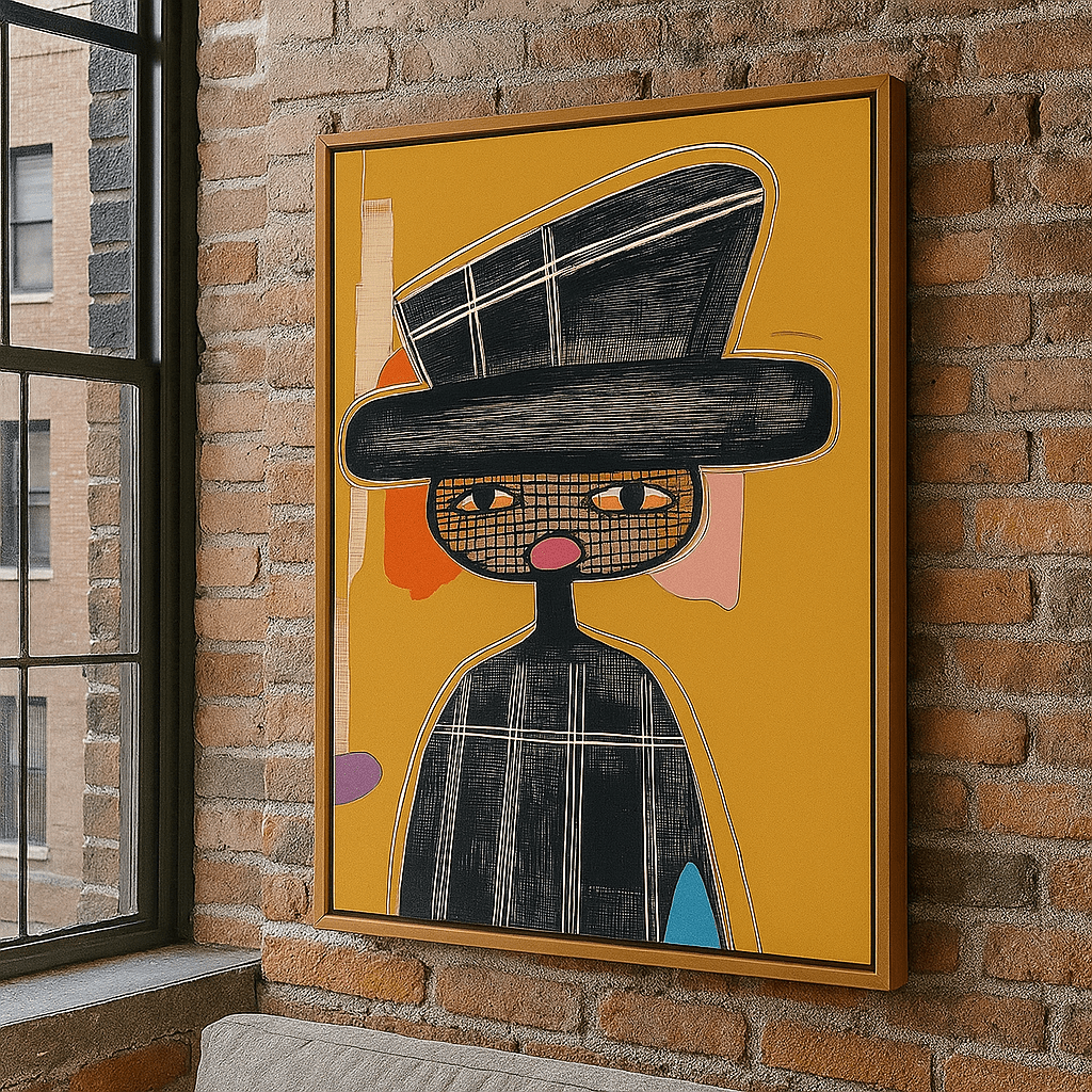 Canvas Print: "Abstract Noir" – Modern Expressionist Portrait modern abstract canvas wall art by Rossetti Art – luxury interior design artwork for living room, bedroom, office – Contemporary Abstract Art Contemporary Abstract Design contemporary abstract portrait