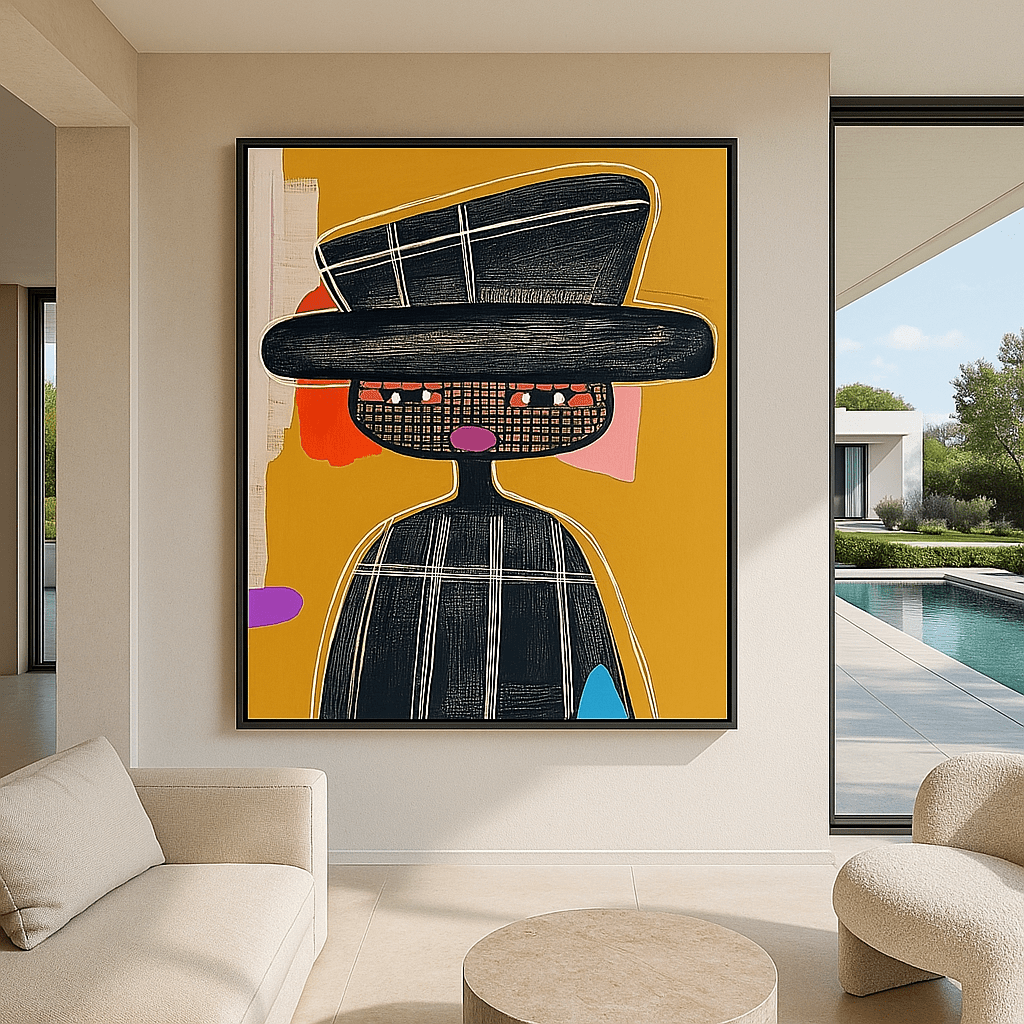 Canvas Print: "Abstract Noir" – Modern Expressionist Portrait modern abstract canvas wall art by Rossetti Art – luxury interior design artwork for living room, bedroom, office – Contemporary Abstract Art Contemporary Abstract Design contemporary abstract portrait