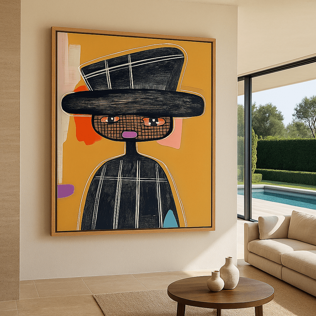 Canvas Print: "Abstract Noir" – Modern Expressionist Portrait modern abstract canvas wall art by Rossetti Art – luxury interior design artwork for living room, bedroom, office – Contemporary Abstract Art Contemporary Abstract Design contemporary abstract portrait