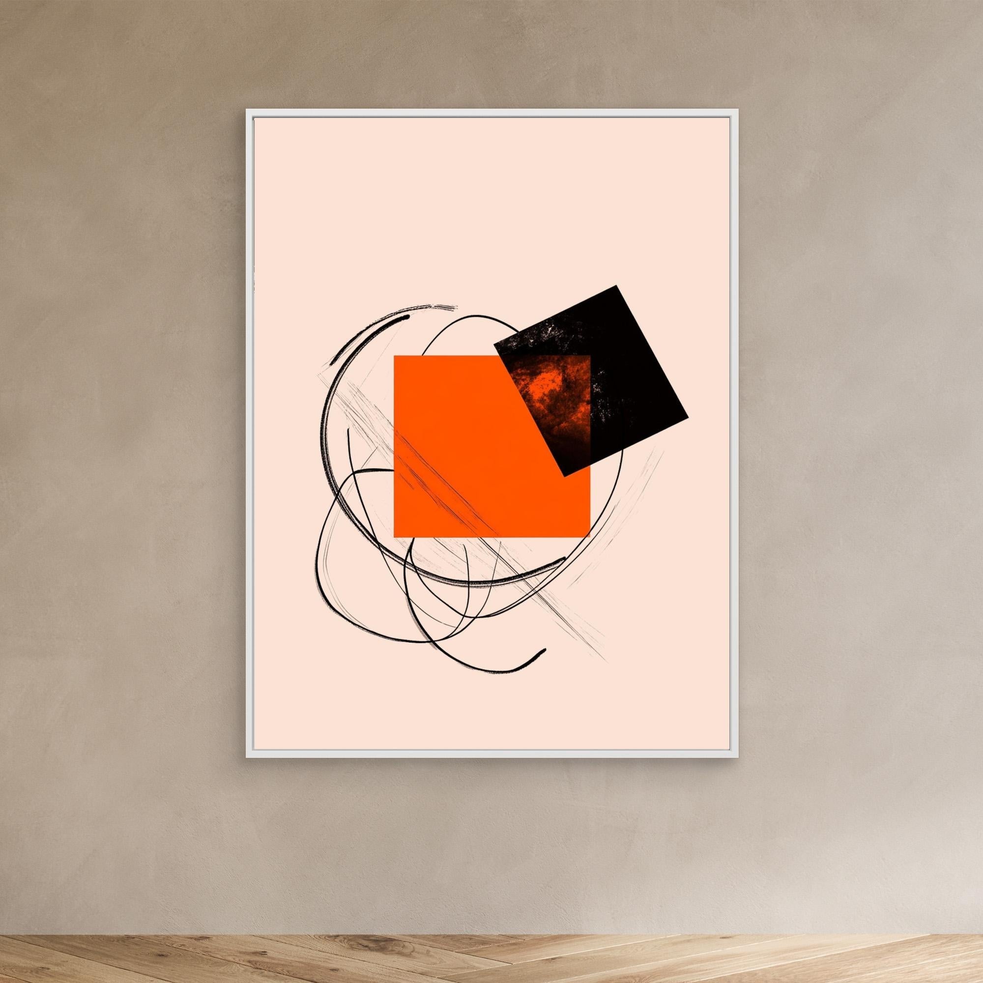 Canvas Print: "Abstract Pink Motion" - Modern Geometric Wall Art modern abstract canvas wall art by Rossetti Art – luxury interior design artwork for living room, bedroom, office – Contemporary Art for Sale contemporary art piece Contemporary Canvas Art