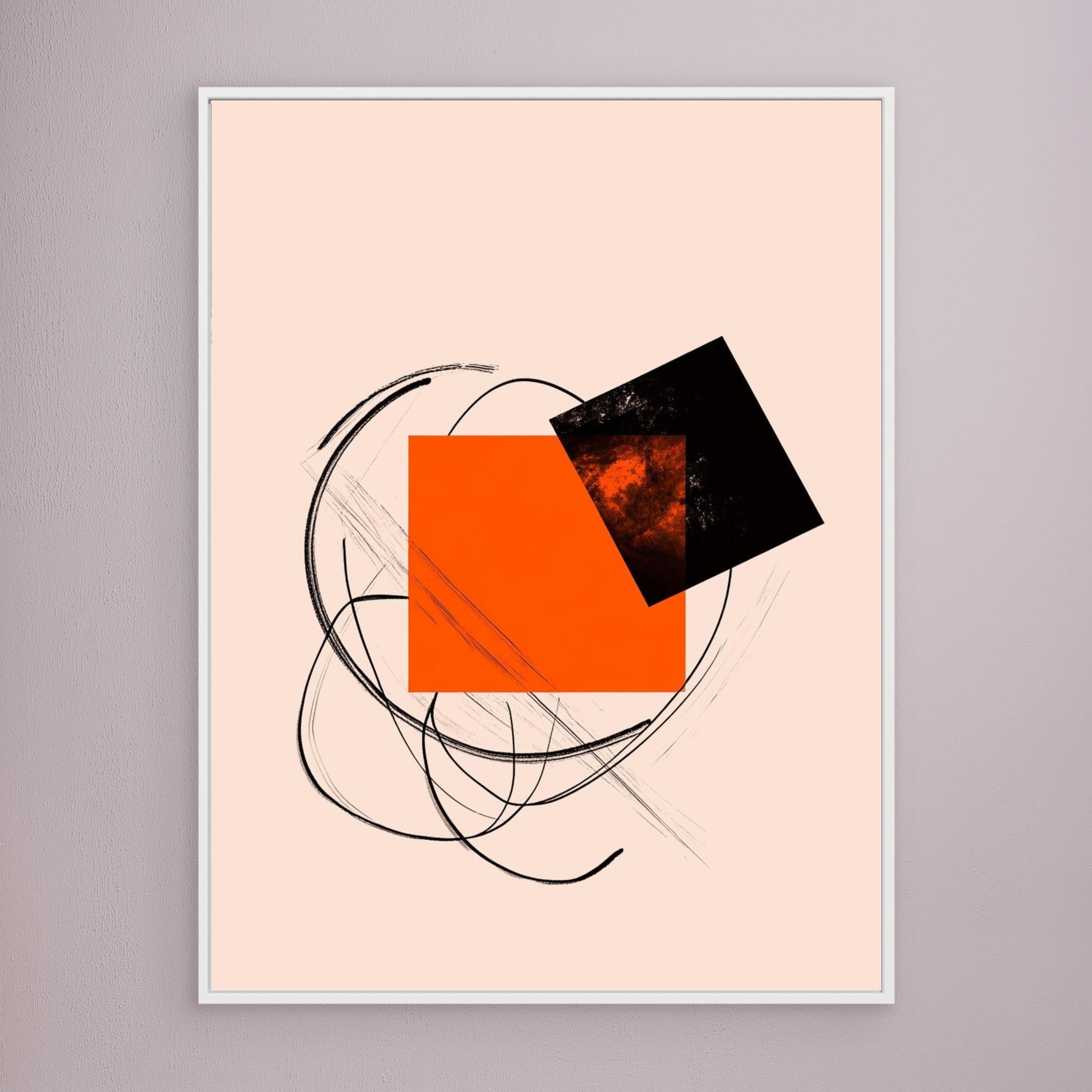 Canvas Print: "Abstract Pink Motion" - Modern Geometric Wall Art modern abstract canvas wall art by Rossetti Art – luxury interior design artwork for living room, bedroom, office – Contemporary Art for Sale contemporary art piece Contemporary Canvas Art