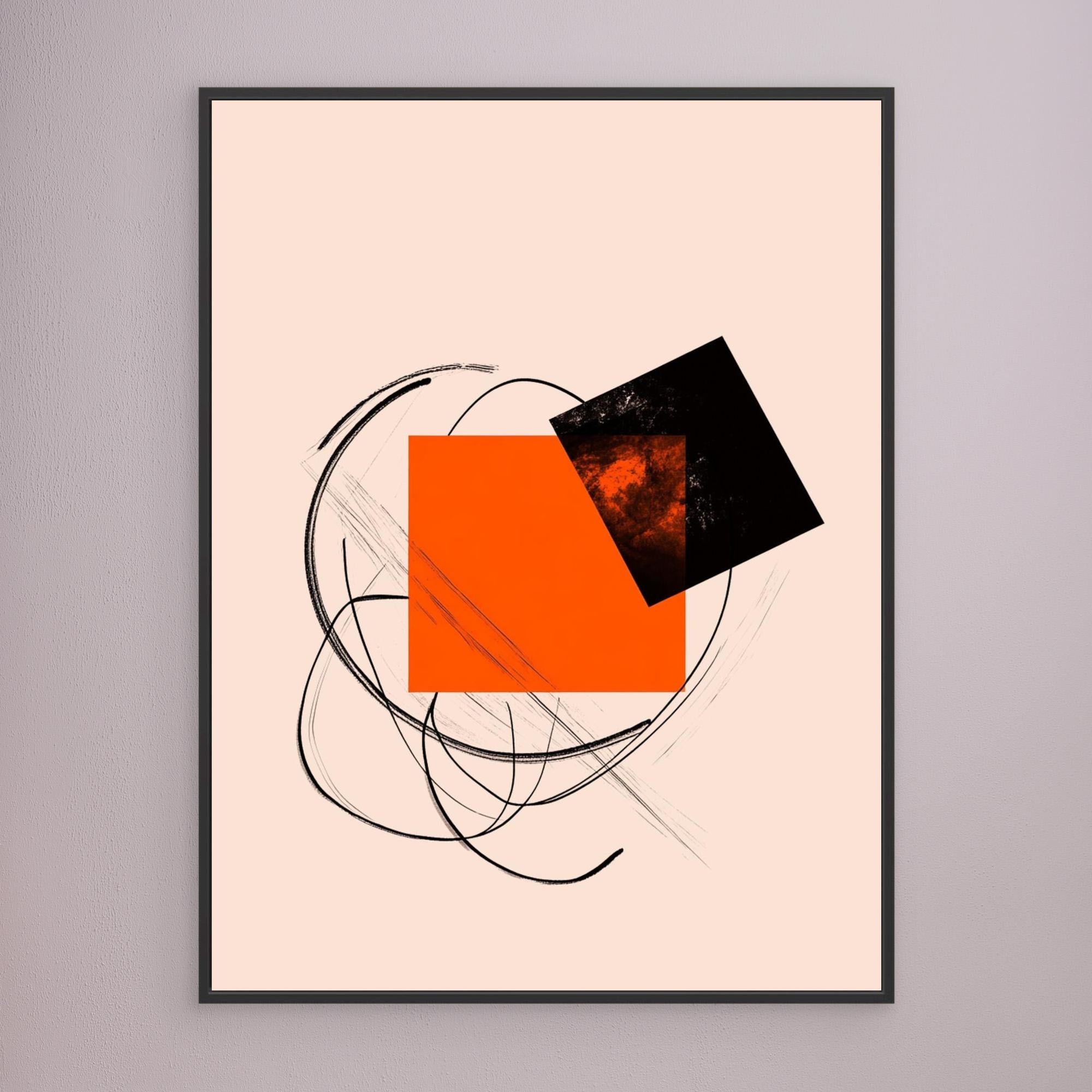 Canvas Print: "Abstract Pink Motion" - Modern Geometric Wall Art modern abstract canvas wall art by Rossetti Art – luxury interior design artwork for living room, bedroom, office – Contemporary Art for Sale contemporary art piece Contemporary Canvas Art