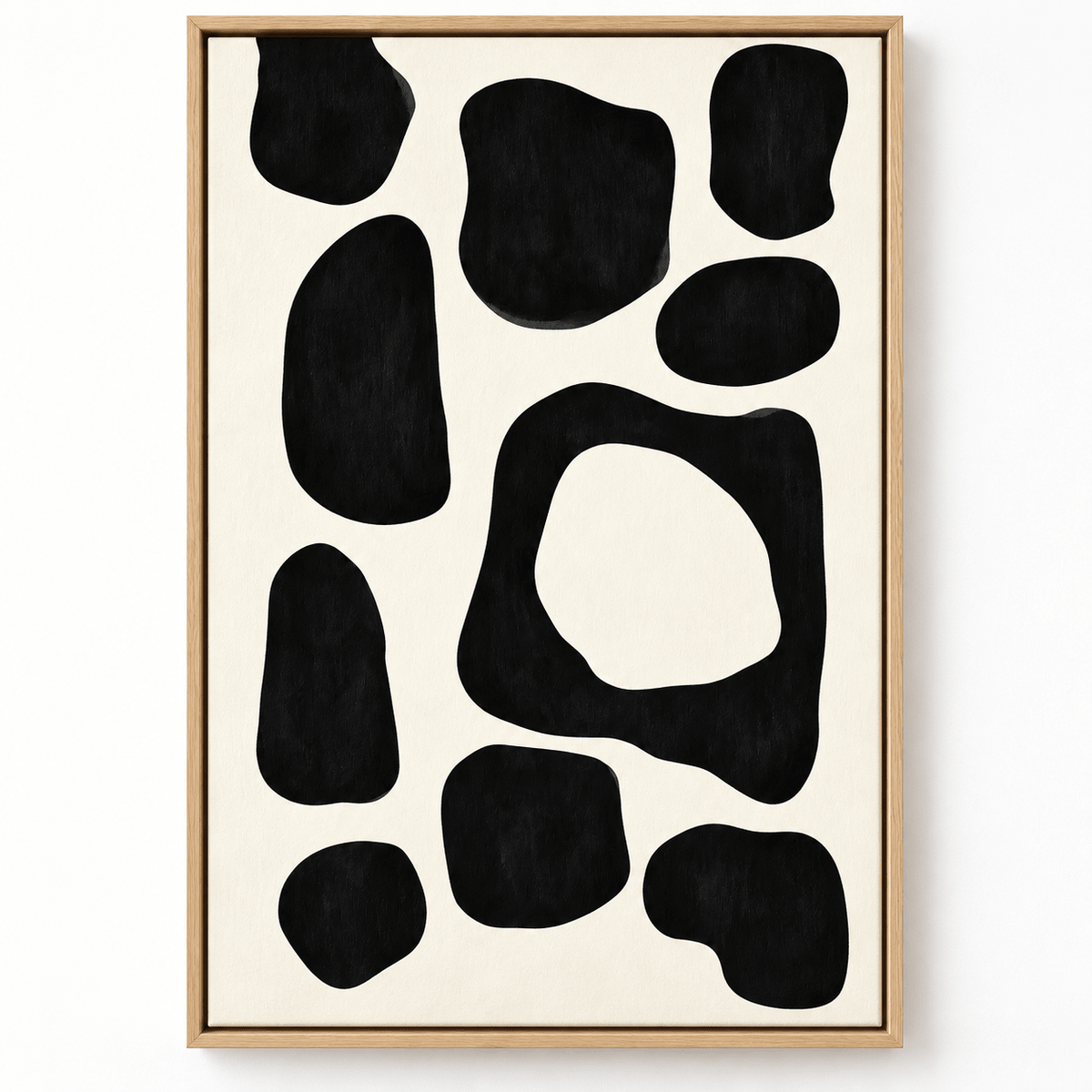 Abstract Shapes Wall Art – Ink Pebbles framed canvas print by Rossetti Art