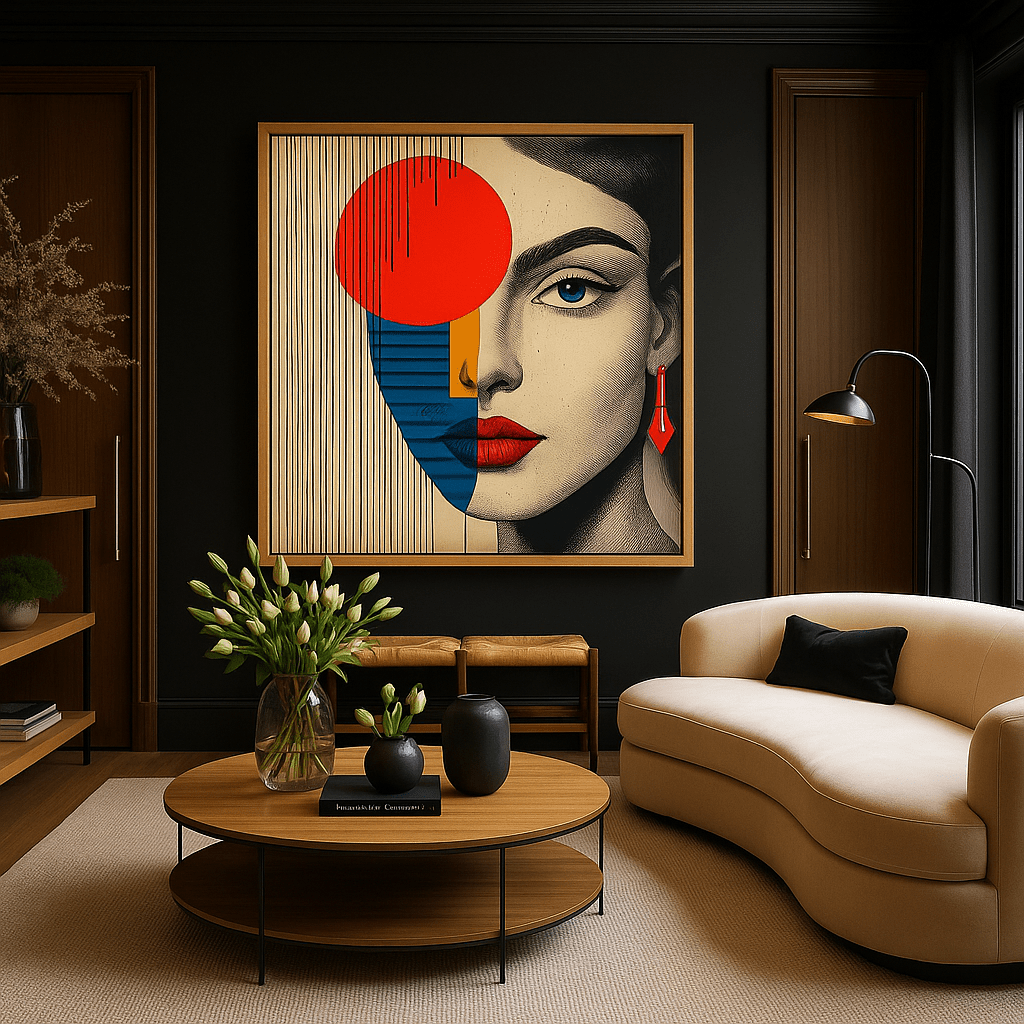 Canvas Print : Abstract Vision - Modern Geometric Portrait Art Print - Chiara Rossetti