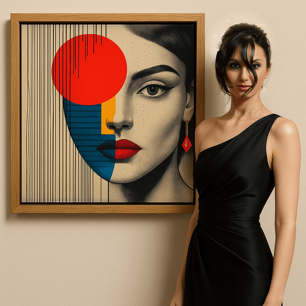 Canvas Print : Abstract Vision - Modern Geometric Portrait Art Print - Chiara Rossetti