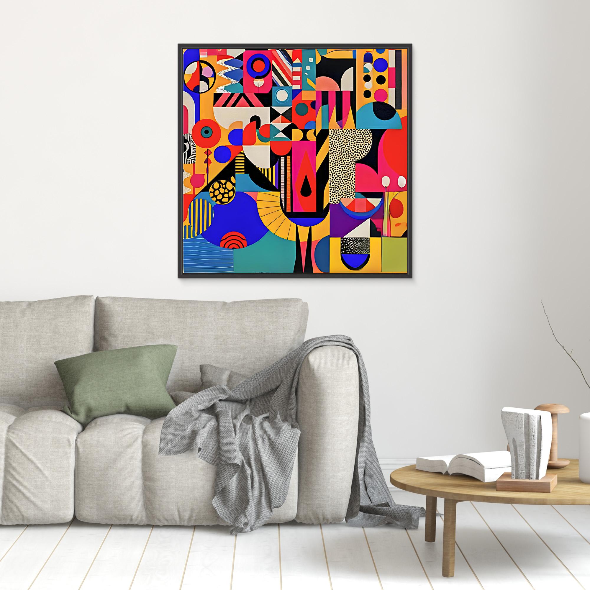 Canvas Print Art: Abstract Geometric Shapes modern abstract canvas wall art by Rossetti Art – luxury interior design artwork for living room, bedroom, office – Abstract Geometric Canvas Art Abstract Geometric Shapes Bold Wall Art
