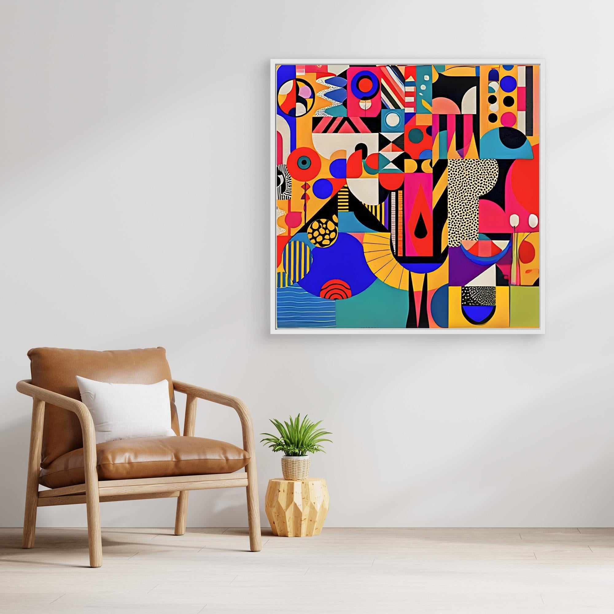 Canvas Print Art: Abstract Geometric Shapes modern abstract canvas wall art by Rossetti Art – luxury interior design artwork for living room, bedroom, office – Abstract Geometric Canvas Art Abstract Geometric Shapes Bold Wall Art