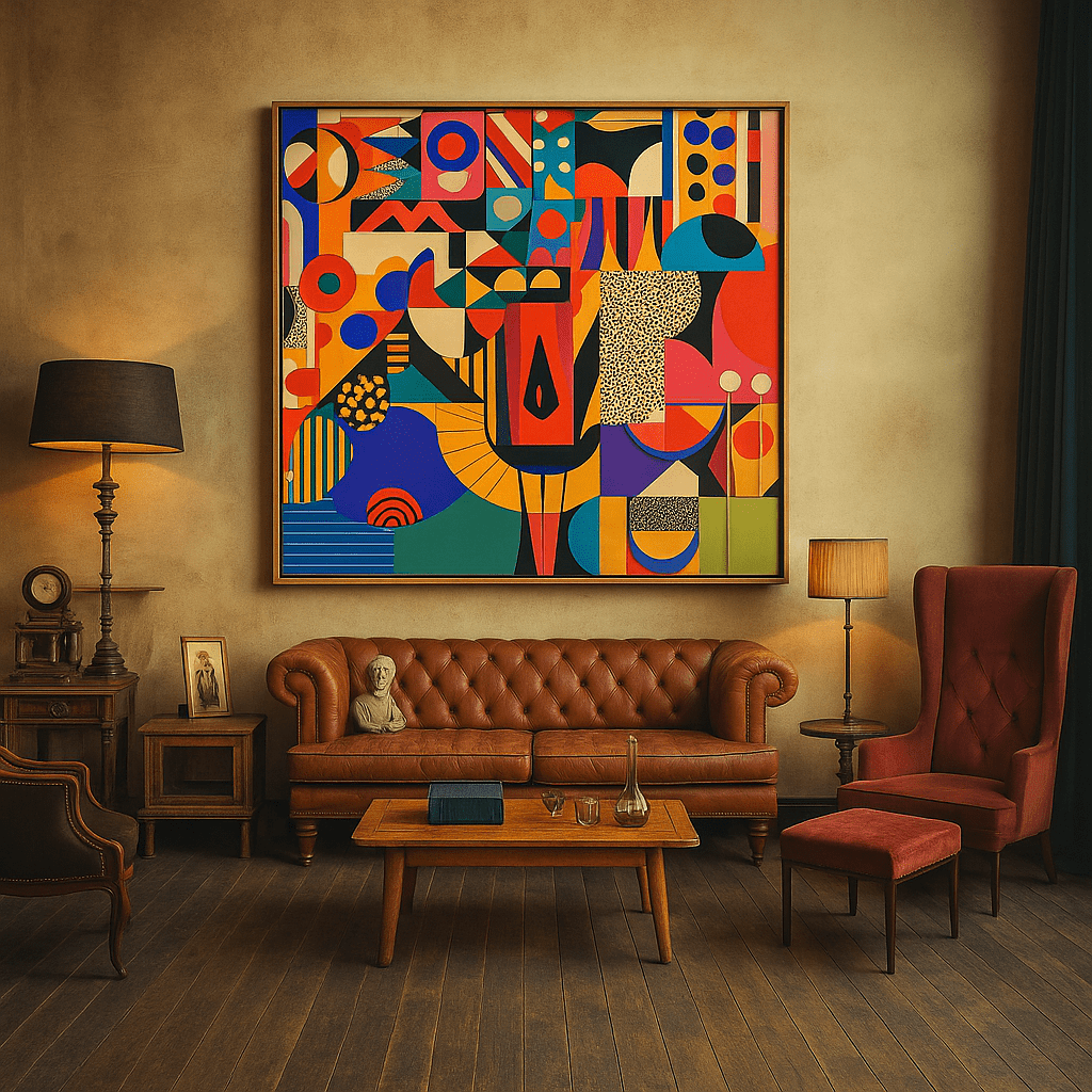 Canvas Print Art: Abstract Geometric Shapes modern abstract canvas wall art by Rossetti Art – luxury interior design artwork for living room, bedroom, office – Abstract Geometric Canvas Art Abstract Geometric Shapes Bold Wall Art