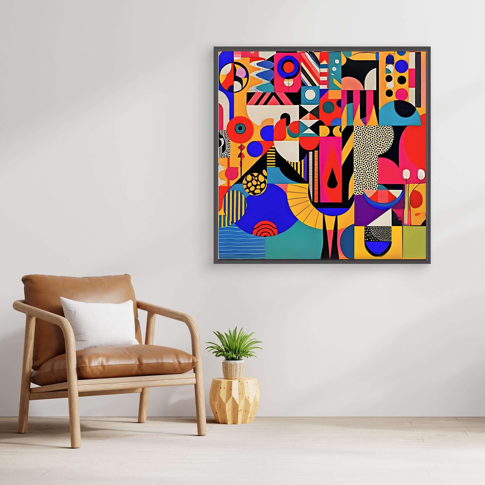 Canvas Print Art: Abstract Geometric Shapes modern abstract canvas wall art by Rossetti Art – luxury interior design artwork for living room, bedroom, office – Abstract Geometric Canvas Art Abstract Geometric Shapes Bold Wall Art