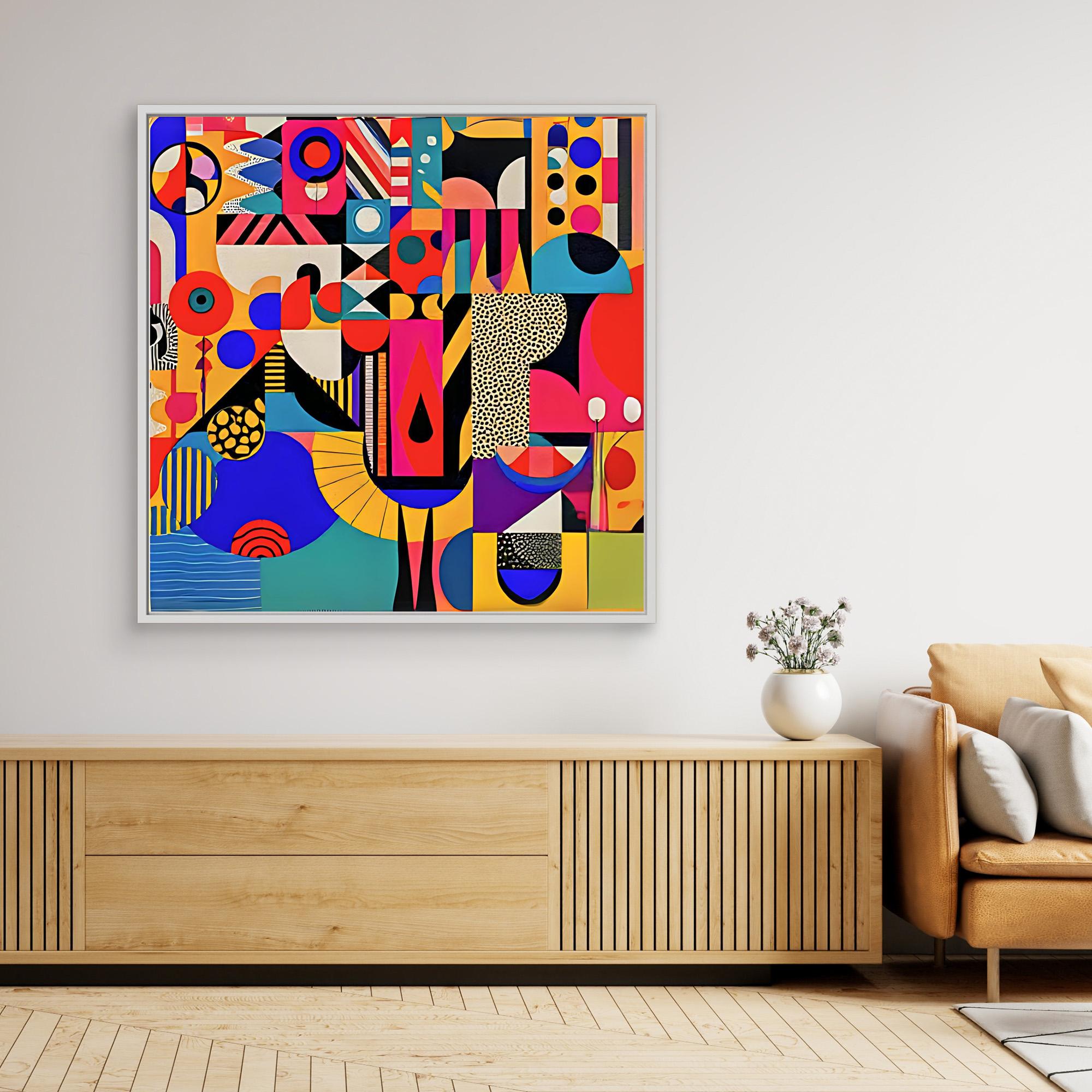 Canvas Print Art: Abstract Geometric Shapes modern abstract canvas wall art by Rossetti Art – luxury interior design artwork for living room, bedroom, office – Abstract Geometric Canvas Art Abstract Geometric Shapes Bold Wall Art