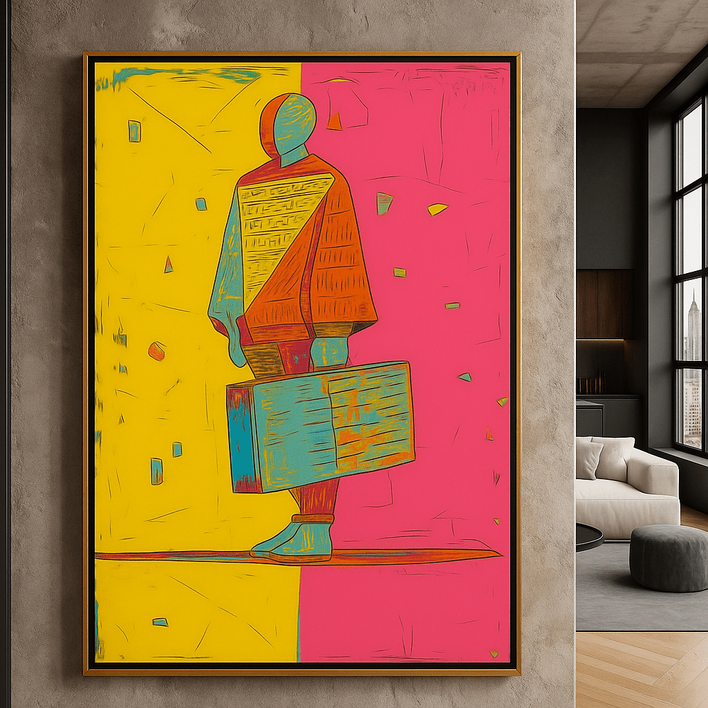 Canvas Print : Balancing Worlds – Abstract Minimalist Canvas Print | Modern Wall Art by Rossetti Art modern abstract canvas wall art by Rossetti Art – luxury interior design artwork for living room, bedroom, office – large abstract art large canvas artwork large geometric wall art for living room
