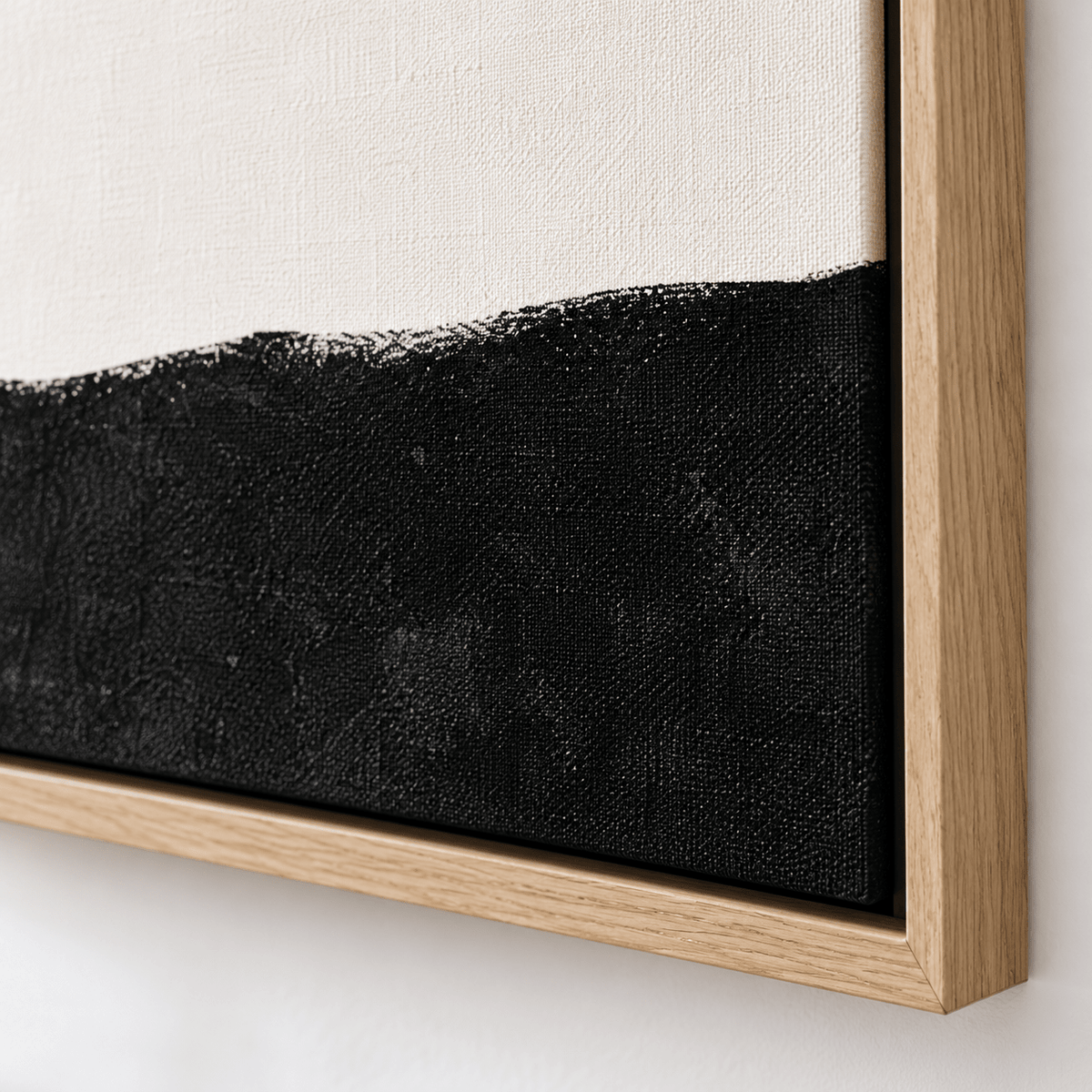Black and White Mountain Wall Art – Midnight Ridge, ivory and black canvas by Rossetti Art
