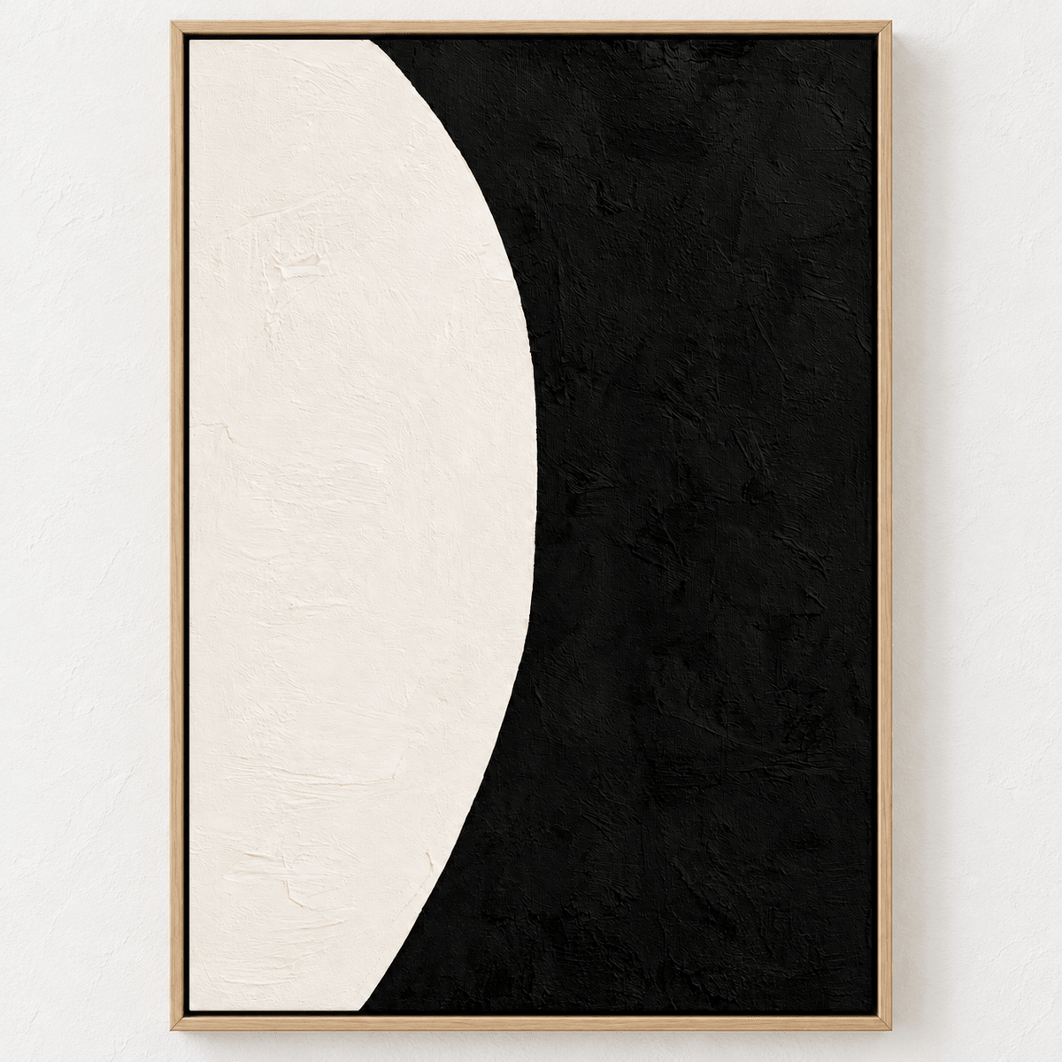 Black and White Vertical Wall Art – Cream Eclipse by Rossetti Art, framed vertical canvas print