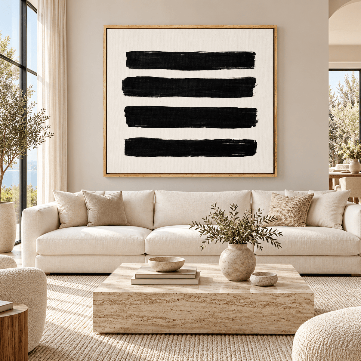 Black Brush Stroke Wall Art – Four Strokes by Rossetti Art