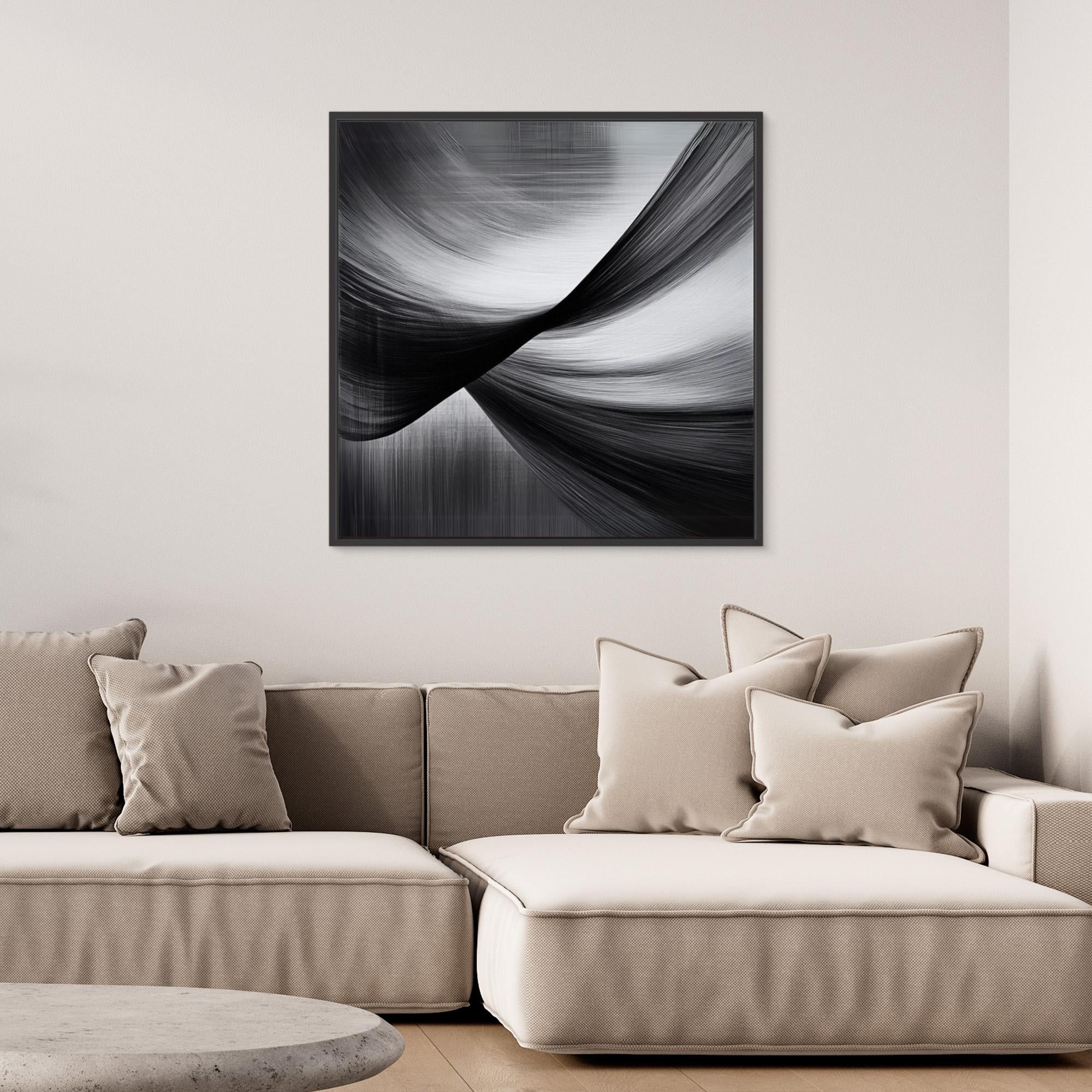 Canvas Print : Black & White Whispers - Black and White Art Prints modern abstract canvas wall art by Rossetti Art – luxury interior design artwork for living room, bedroom, office – black & white wall canvas Black And White Art Black and white artwork