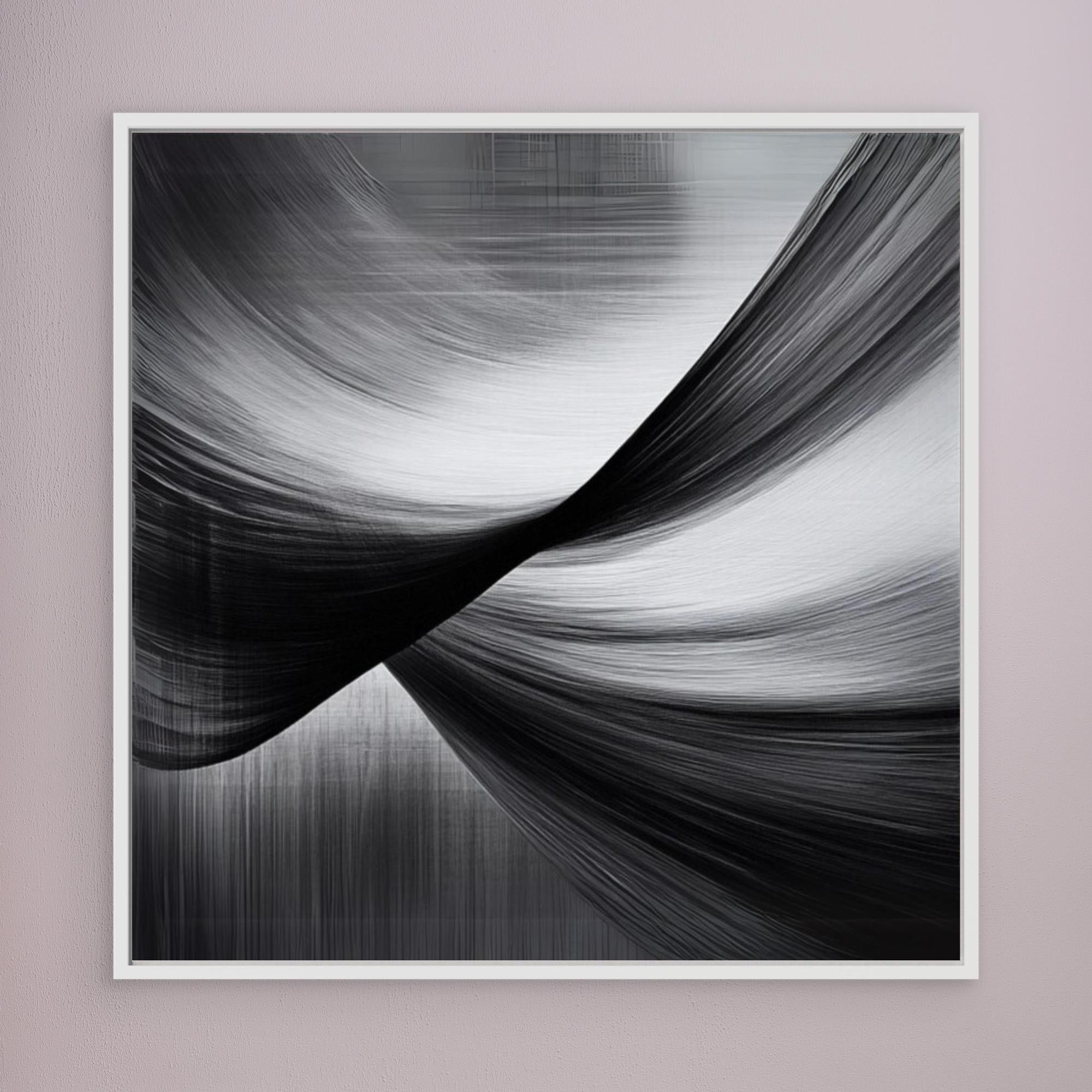 Canvas Print : Black & White Whispers - Black and White Art Prints modern abstract canvas wall art by Rossetti Art – luxury interior design artwork for living room, bedroom, office – black & white wall canvas Black And White Art Black and white artwork