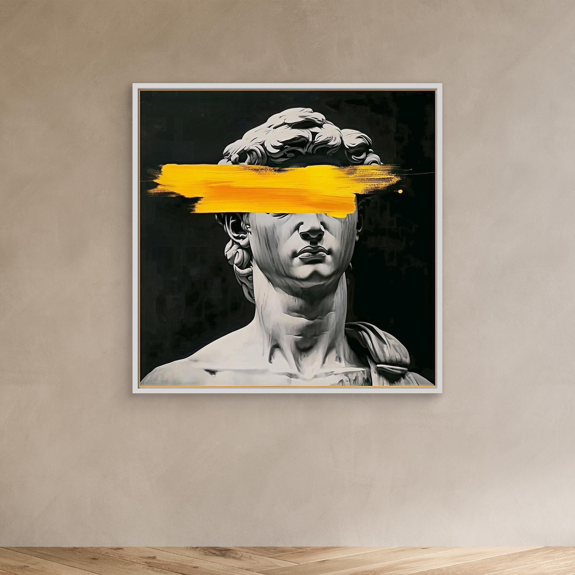 Canvas Print: Blind Vision - Modern Neo - Classical Art modern abstract canvas wall art by Rossetti Art – luxury interior design artwork for living room, bedroom, office – Michelangelo David Neo Classical Art