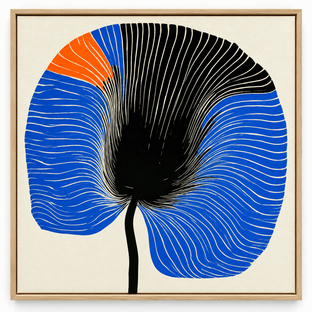 Blue Flower Wall Art – Cobalt Bloom by Rossetti Art, framed square canvas print