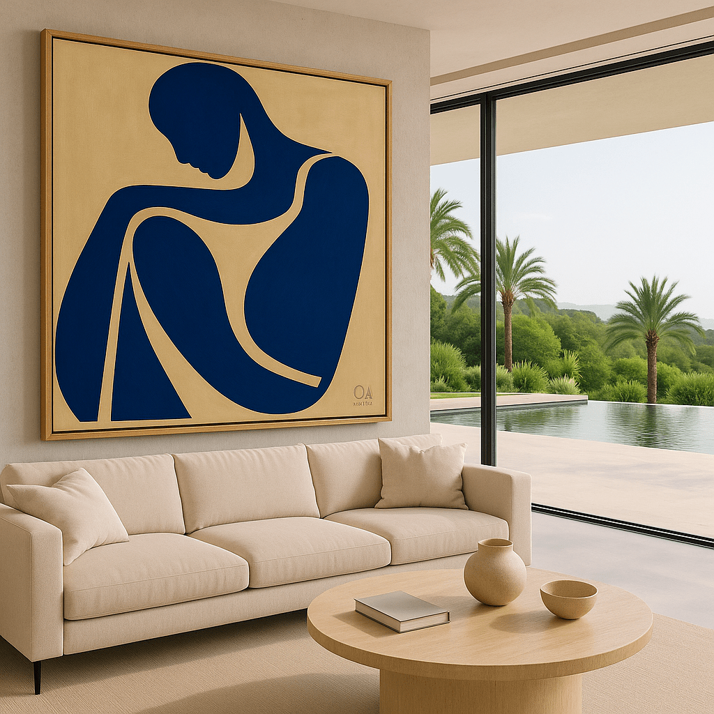 Canvas Print: Blue Human - Abstract Modern Wall Decor modern abstract canvas wall art by Rossetti Art – luxury interior design artwork for living room, bedroom, office – abstract expressionist painting Blue Human - Abstract Modern Wall Decor canvas print
