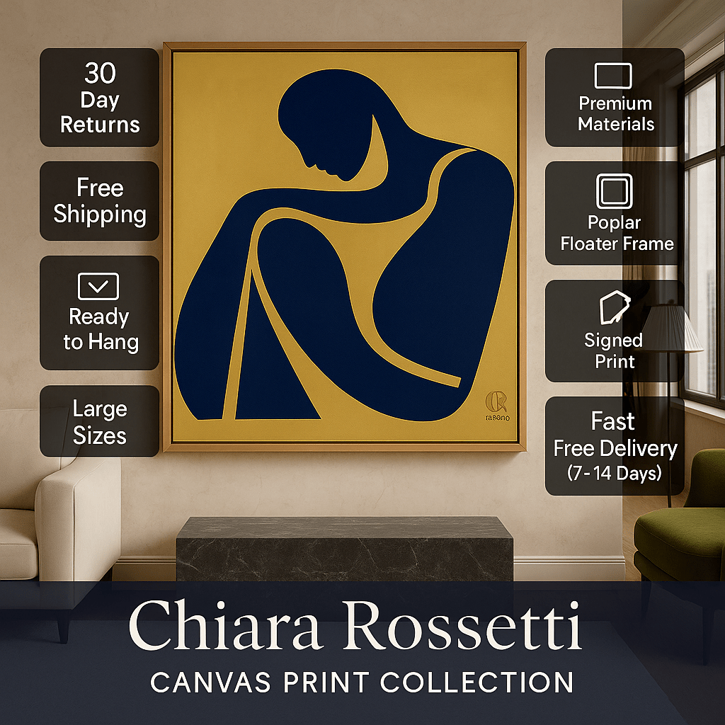 Canvas Print: Blue Human - Abstract Modern Wall Decor modern abstract canvas wall art by Rossetti Art – luxury interior design artwork for living room, bedroom, office – abstract expressionist painting Blue Human - Abstract Modern Wall Decor canvas print