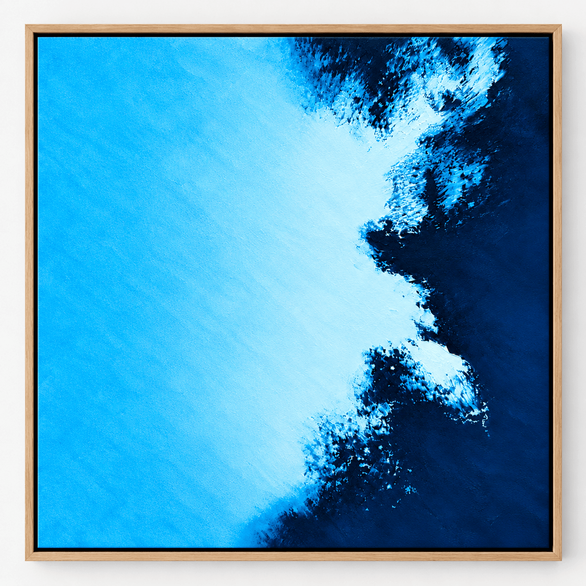 Blue Textured Wall Art – Arctic Azure framed canvas by Rossetti Art