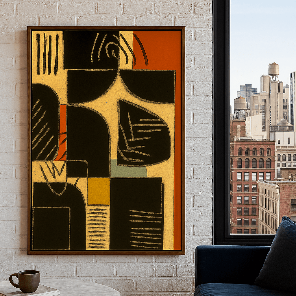 Canvas Print : "Bold Retro Noise" – Abstract Canvas Wall Art for Living Room - Chiara Rossetti