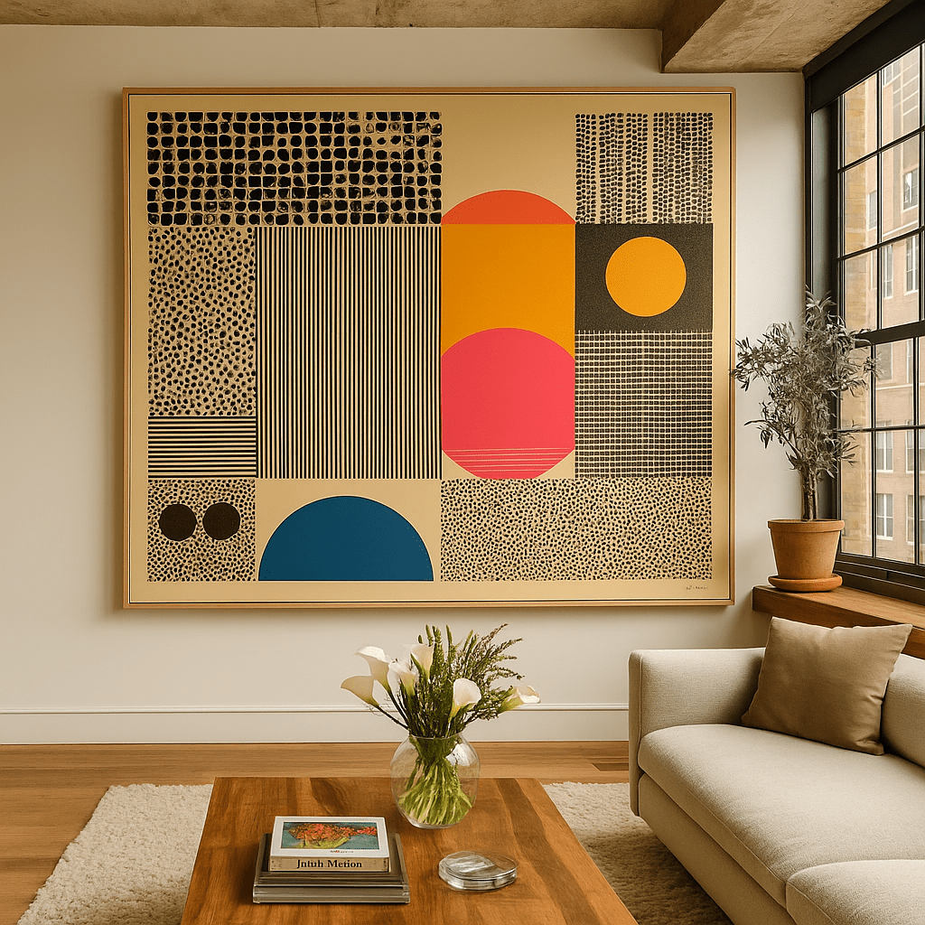 Canvas Print: Bold Shapes Harmony – Geometric Canvas Art for Modern Spaces modern abstract canvas wall art by Rossetti Art – luxury interior design artwork for living room, bedroom, office – abstract wall art bold geometric art contemporary wall design