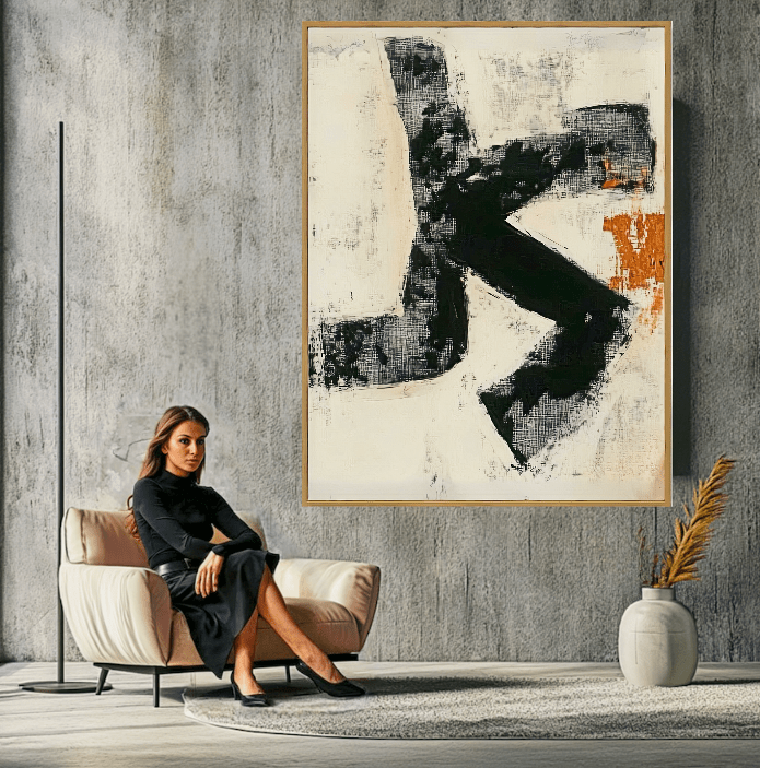 Canvas Print : "Bold Simplicity" – Minimalist Textured Print modern abstract canvas wall art by Rossetti Art – luxury interior design artwork for living room, bedroom, office – contemporary art piece Contemporary Canvas Art Contemporary canvas print