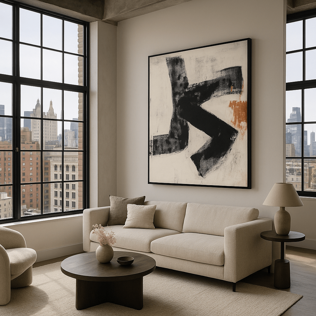 Canvas Print : "Bold Simplicity" – Minimalist Textured Print modern abstract canvas wall art by Rossetti Art – luxury interior design artwork for living room, bedroom, office – contemporary art piece Contemporary Canvas Art Contemporary canvas print