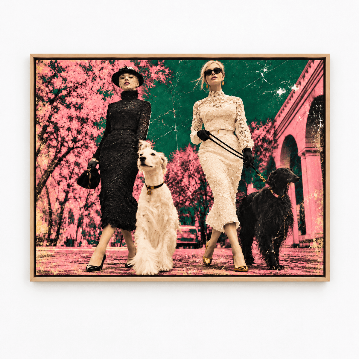 Borzoi Art – Borzoi Promenade by Rossetti Art, framed horizontal canvas print