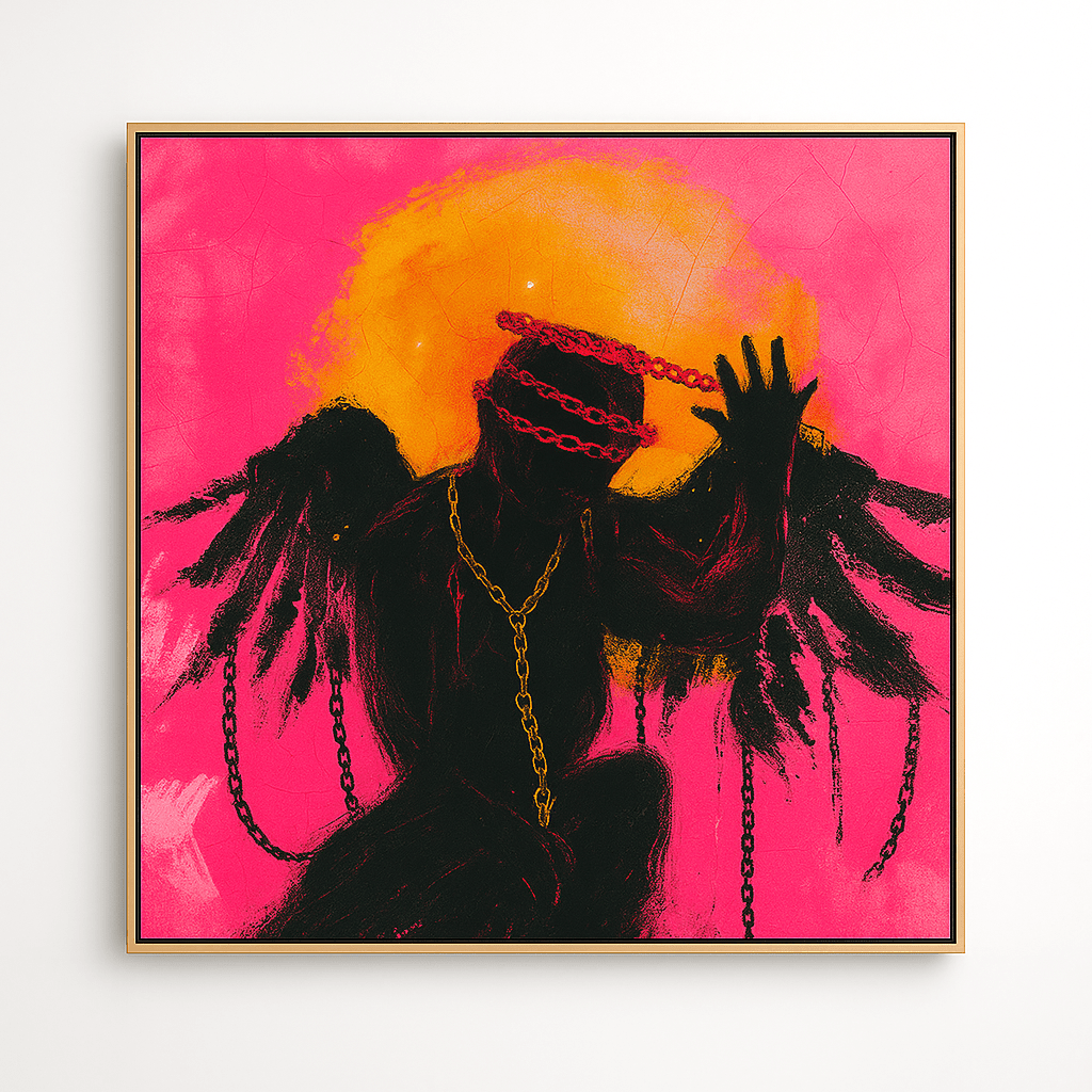 Canvas Print: Bound Radiance – Abstract Angel Canvas Print | Modern Surreal Art for Luxury Home Decor modern abstract canvas wall art by Rossetti Art – luxury interior design artwork for living room, bedroom, office – canvas print art Chiara Rossetti figurative