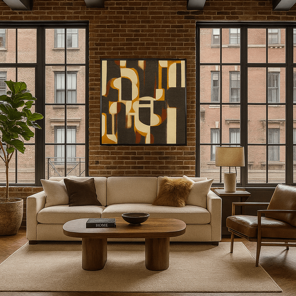 Canvas Print: Brutalist Urban Echo – Large Abstract Geometric Wall Art - Chiara Rossetti